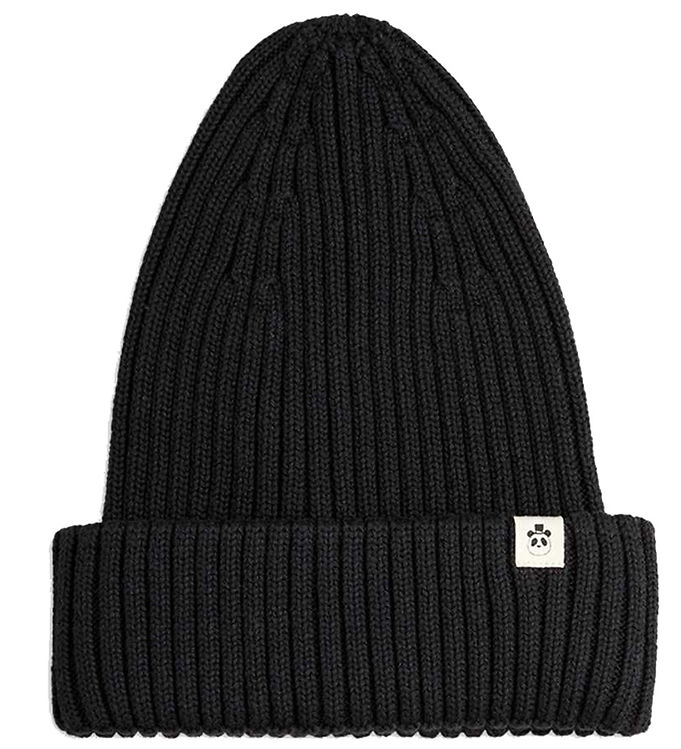 Hue   Strik   Rib Fold Up   Sort fra Mini Rodini