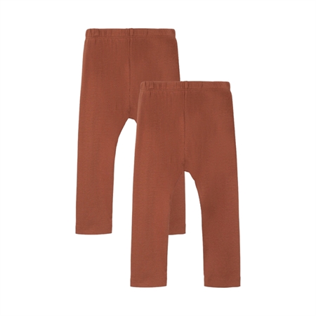 2 Pak Leggings Gago Baked Clay fra Lil Atelier - Udsalg!