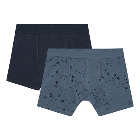 2 Pak Birkholm Boxershorts til Drenge - Blå Splash Design