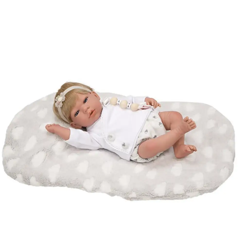 Reborn Dukke Violeta 40 cm med Hår og Tæppe - KÆRE BØRN