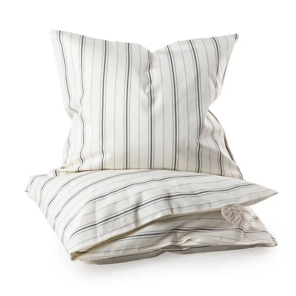 Baby Sengetøj, Cream Stripe, Beige Blå 100x70 fra Sebra