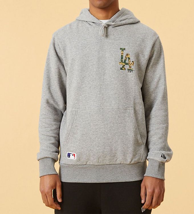 Hættetrøje   Los Angeles Dodgers   Gråmeleret fra New Era