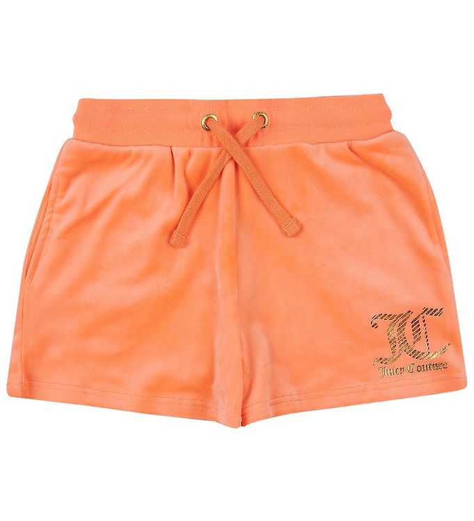Juicy Couture Neon Orange Velour Shorts til Sommeren