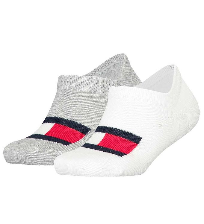 Strømper   2 Pak   Footies   Hvid Grå fra Tommy Hilfiger
