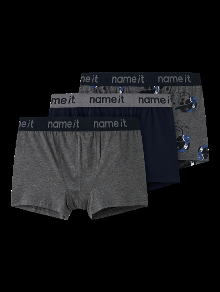 3 Pak Boxershorts Mel Skull Dark Grey fra Name It